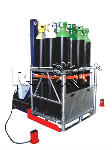 Elevador de palets para cilindros de gases comprimidos mod. RETOM RHPAL-1000
